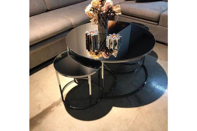 zegna üçlü metal sehpa