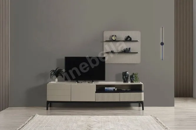 Long Siyah Tv Ünitesi inebella