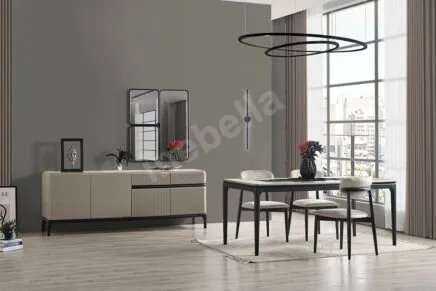 Long Siyah Yemek Odası Takımı inebella