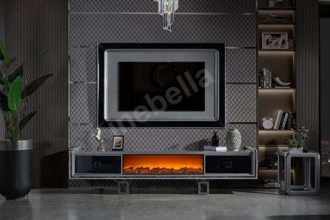 Class Gümüş Tv Ünitesi inebella