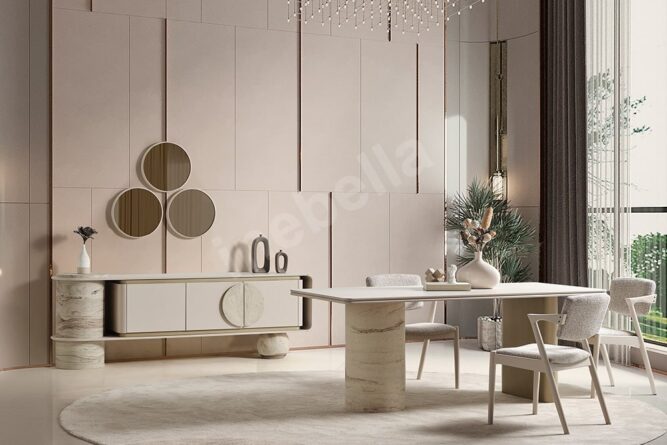 Torvi Traverten Yemek Odası inebella