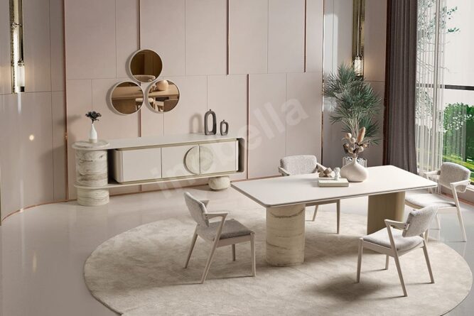 Torvi Traverten Yemek Odası inebella